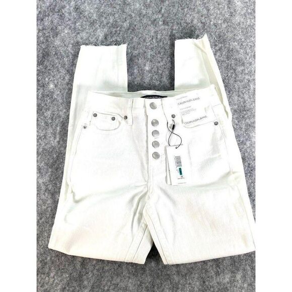 Calvin Klein Ankle Jeans‎ 24 XS White Raw-Hem - Picture 4 of 11